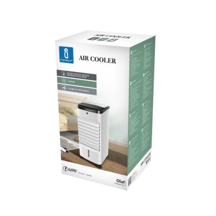Aigostar - Luftkühler 60W/230V weiß/schwarz + Fernbedienung