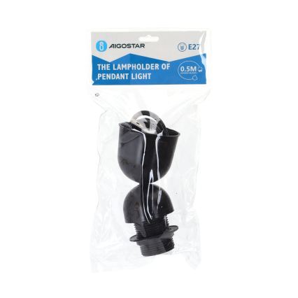 Aigostar - Netzkabel mit 1x E27-Fassung, 60 W, 250 V, schwarz