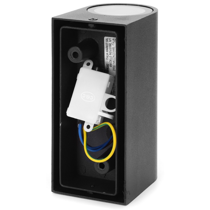 Aigostar - Outdoor-Wandleuchte 2xGU10/35W/230V schwarz IP54