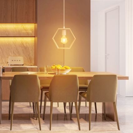 Aigostar - Pendelleuchte 1xE27/60W/230V beige