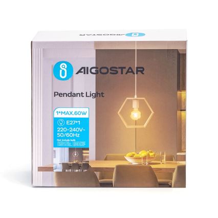 Aigostar - Pendelleuchte 1xE27/60W/230V beige