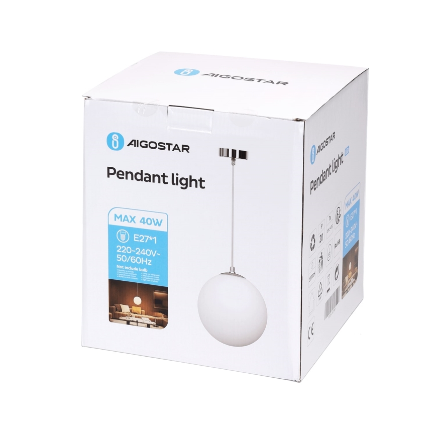 Aigostar - Pendelleuchte an Kabel 1xE27/40W/230V Ø 20 cm