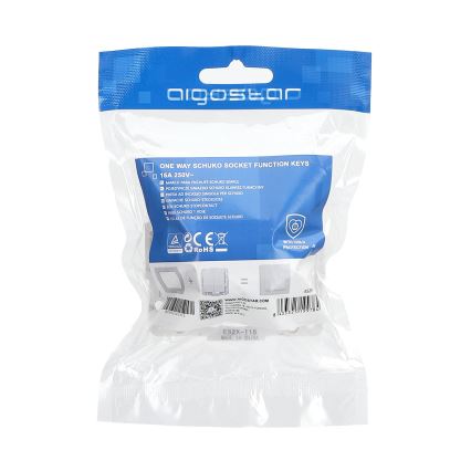 Aigostar - Rahmenlose Haushaltssteckdose SCHUKO 250V weiß