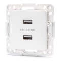 Aigostar - Rahmenlose USB-Lade-Steckdose, 2x USB-A, weiß