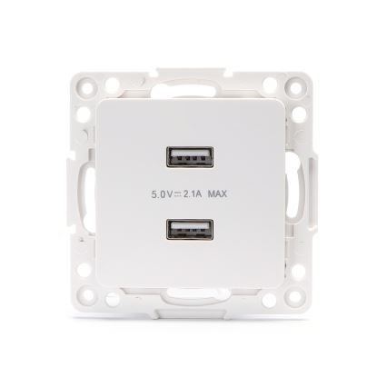 Aigostar - Rahmenlose USB-Steckdose, 2x USB-A, weiß