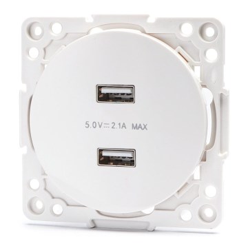 Aigostar - rahmenlose USB-Steckdose, 2x USB-A, weiß