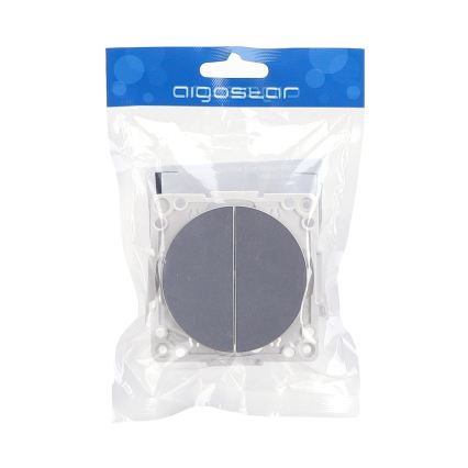 Aigostar - Rahmenloser Doppelschalter č. 6 + 6 silber