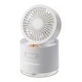 Aigostar - RGB kabelloser Mini-Tischventilator mit MIST-Nebel-Effekt 10W/5V 2000mAh weiß