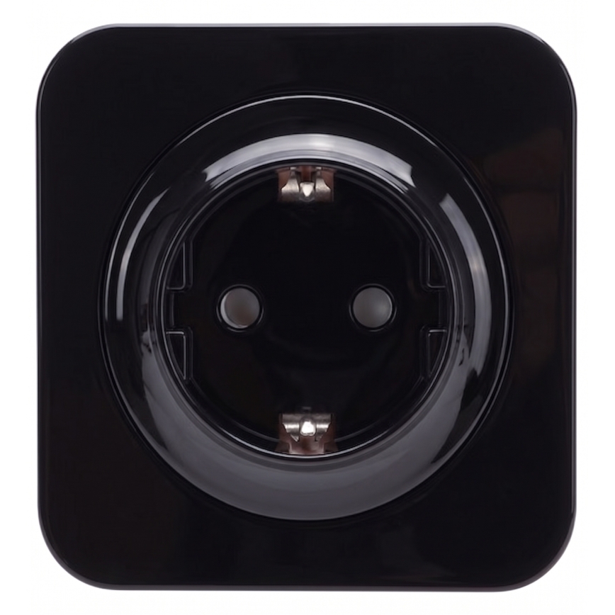 Aigostar - SCHUKO-Steckdose mit Rahmen, 250 V/16 A, schwarz