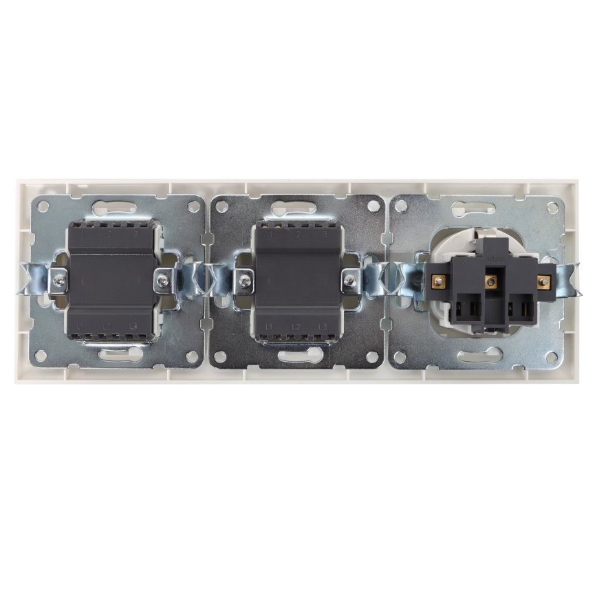 Aigostar - SET 2x Heimschalter mit Steckdose 1x16A/250V SCHUKO