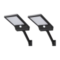 Aigostar - SET 2x LED Solar-Straßenleuchte mit Sensor LED/3W/3,7V1800 mAh IP44 3000/4000/5000K + Fernbedienung
