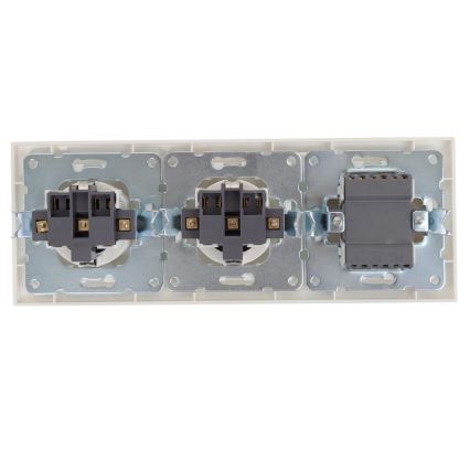 Aigostar - SET 2x Steckdose mit einem Schalter 2x16A/250V