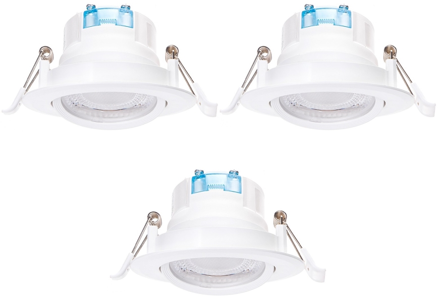 Aigostar - SET 3x LED Einbauleuchte LED/5W/230V 3000K Ø 8,5 cm weiß