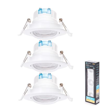 Aigostar - SET 3x LED Einbauleuchte LED/5W/230V 4000K Ø 8,5 cm weiß