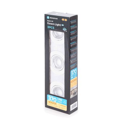 Aigostar - SET 3x LED Einbauleuchte LED/5W/230V 4000K Ø 8,5 cm weiß