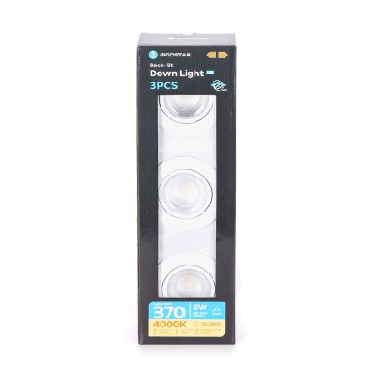 Aigostar - SET 3x LED Einbauleuchte LED/5W/230V 4000K Ø 8,5 cm weiß
