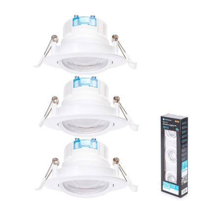 Aigostar - SET mit 3 LED-Einbauleuchten LED/5W/230V 6500K Ø 8,5 cm weiß