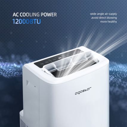 Aigostar - Intelligente mobile Klimaanlage 1337W/230V 12000 BTU Wi-Fi  weiß + Fernbedienung