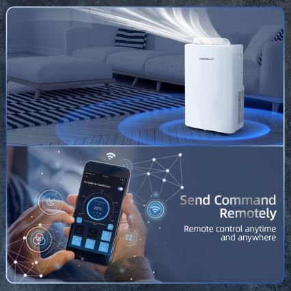 Aigostar - Intelligente mobile Klimaanlage 1337W/230V 12000 BTU Wi-Fi  weiß + Fernbedienung