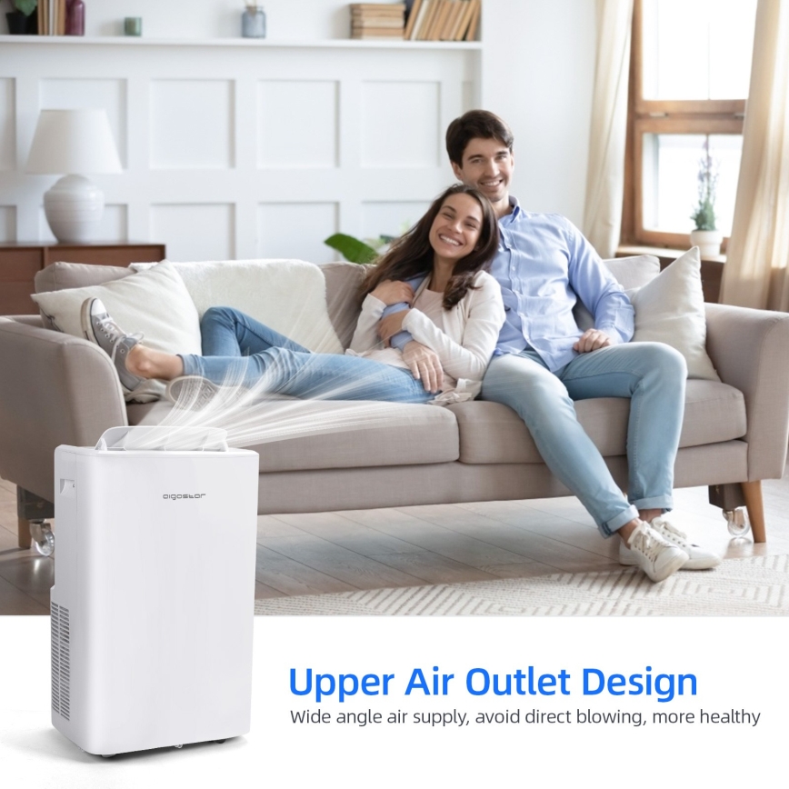Aigostar - Intelligente mobile Klimaanlage 1337W/230V 12000 BTU Wi-Fi  weiß + Fernbedienung