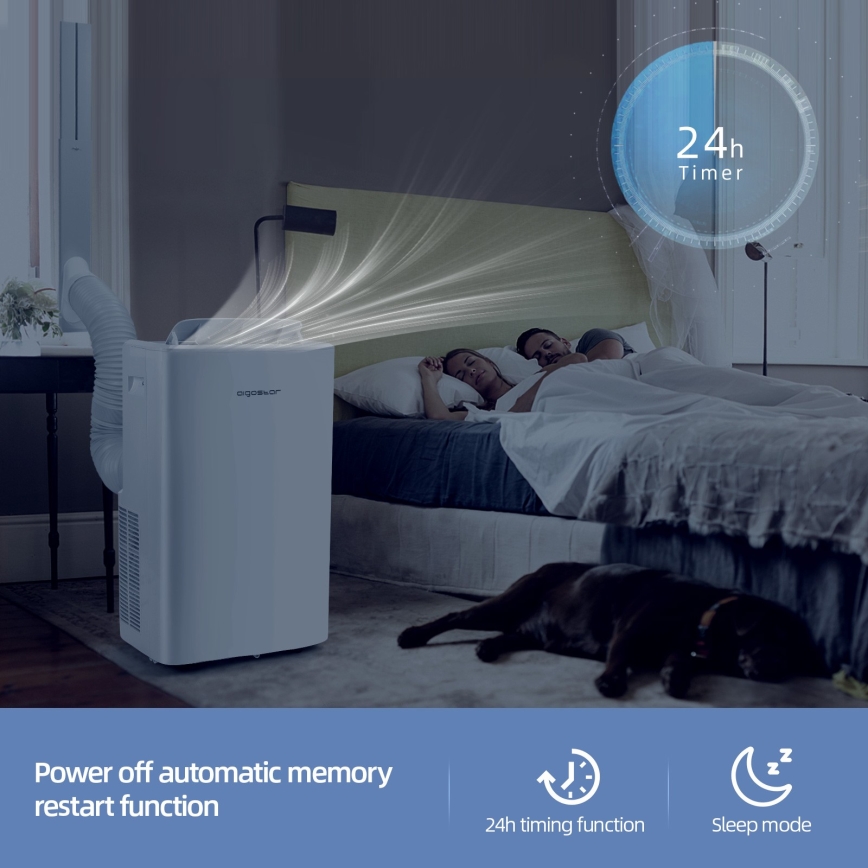 Aigostar - Intelligente mobile Klimaanlage 1337W/230V 12000 BTU Wi-Fi  weiß + Fernbedienung