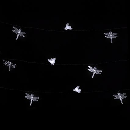 Aigostar - LED solarbetriebene Dekorations-Lichterkette, 50 LEDs, 8 Funktionen, 10 m, 800 mAh, IP65, kaltweiß