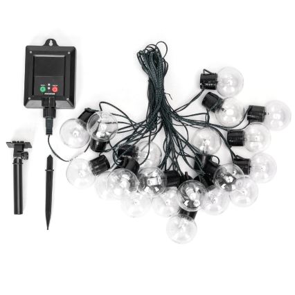 Aigostar - Solar-LED-Lichterkette 20 LEDs / 8 Funktionen 11,5 m IP65 mehrfarbig
