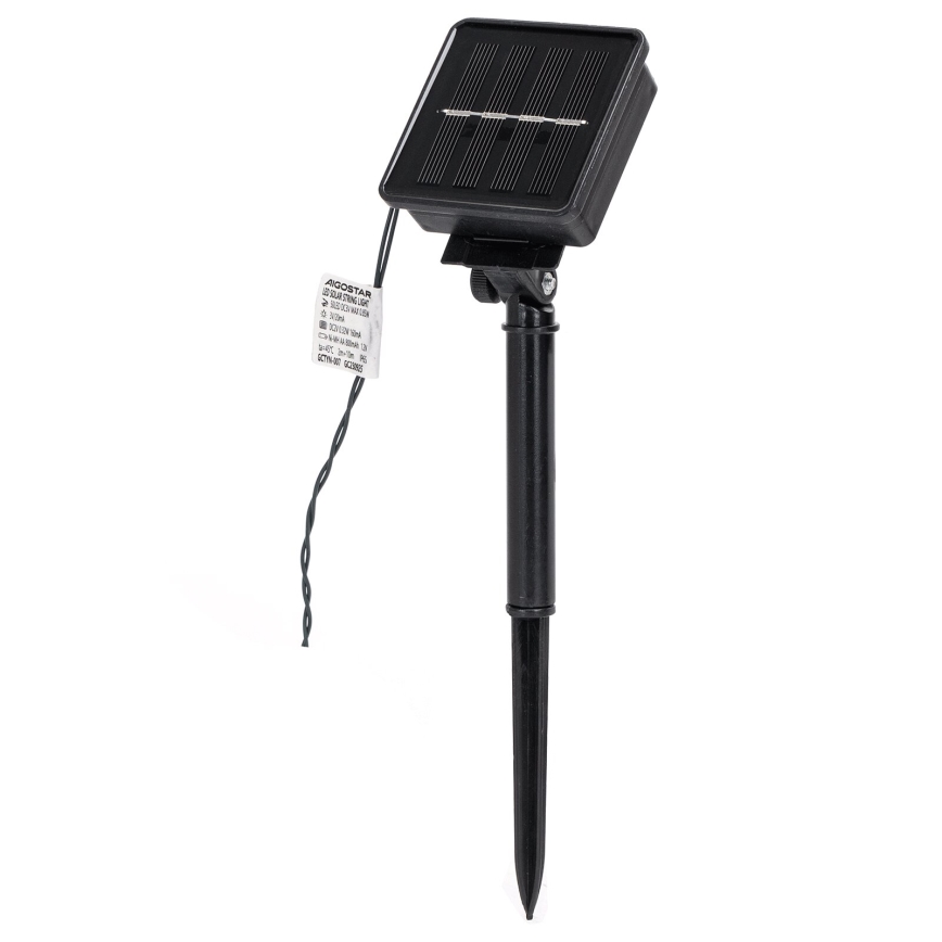 Aigostar - Solar-LED-Lichterkette 50 LEDs/8 Funktionen 800 mAh 12 m IP65 mehrfarbig