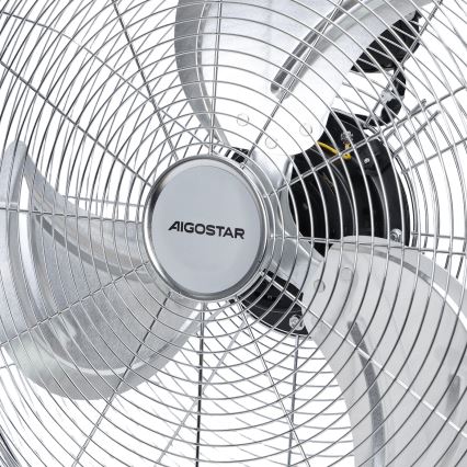 Aigostar - Standventilator 100W/230V Ø 54 cm glänzender Chrom