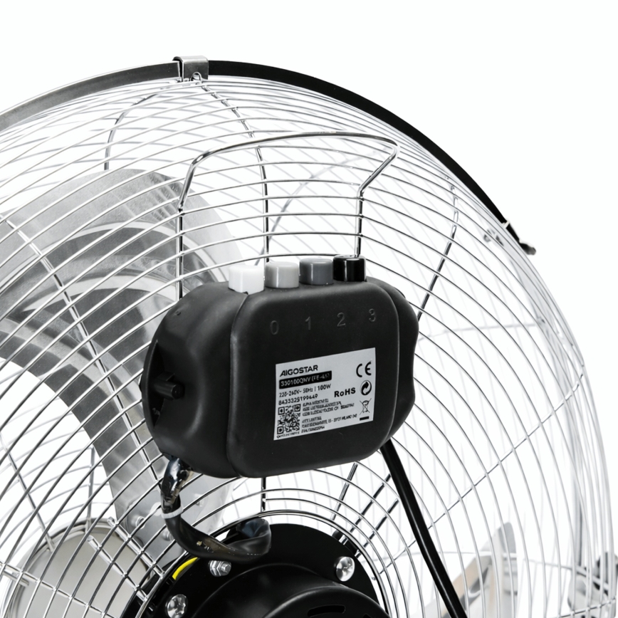 Aigostar - Standventilator 100W/230V Ø 54 cm glänzender Chrom