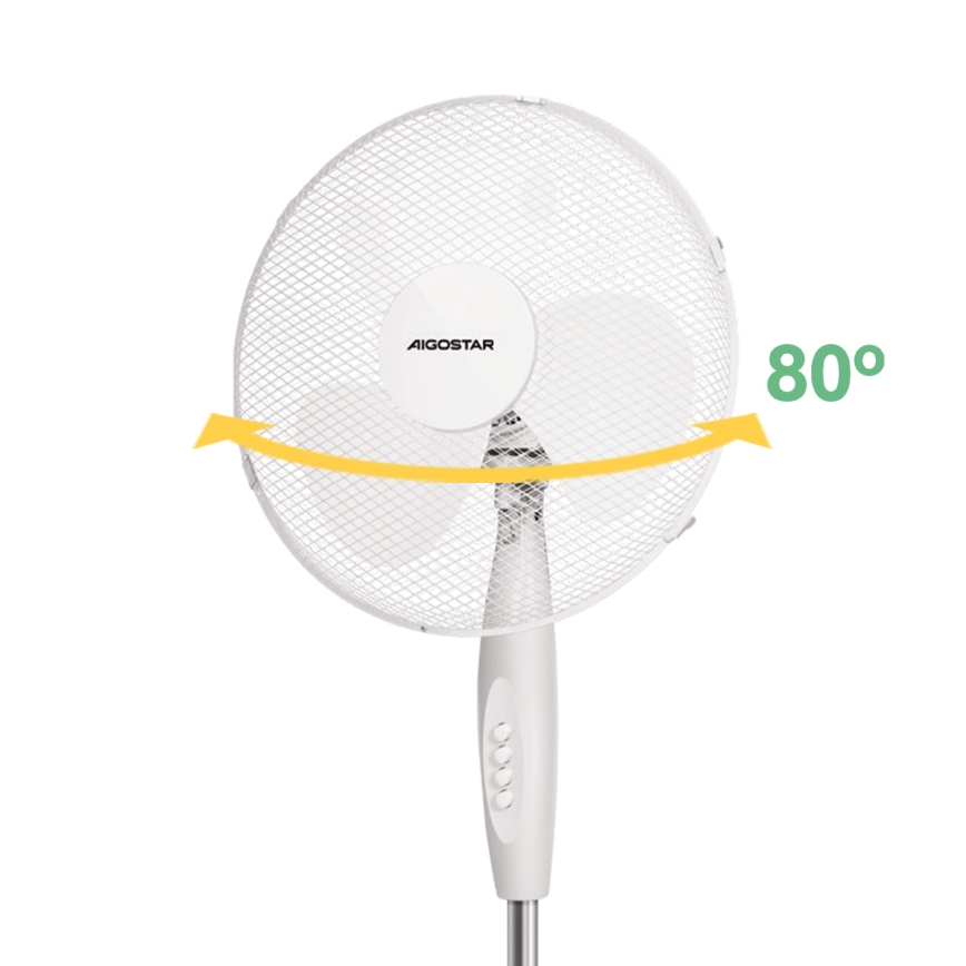 Aigostar - Standventilator 45W/230V 125 cm weiß
