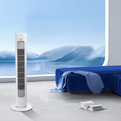 Aigostar - Standventilator 50W/230V Weiß + Fernbedienung