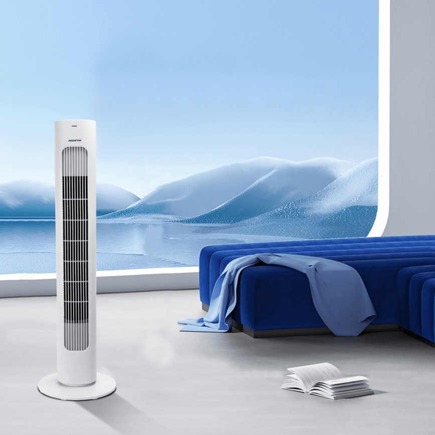 Aigostar - Standventilator 50W/230V Weiß + Fernbedienung