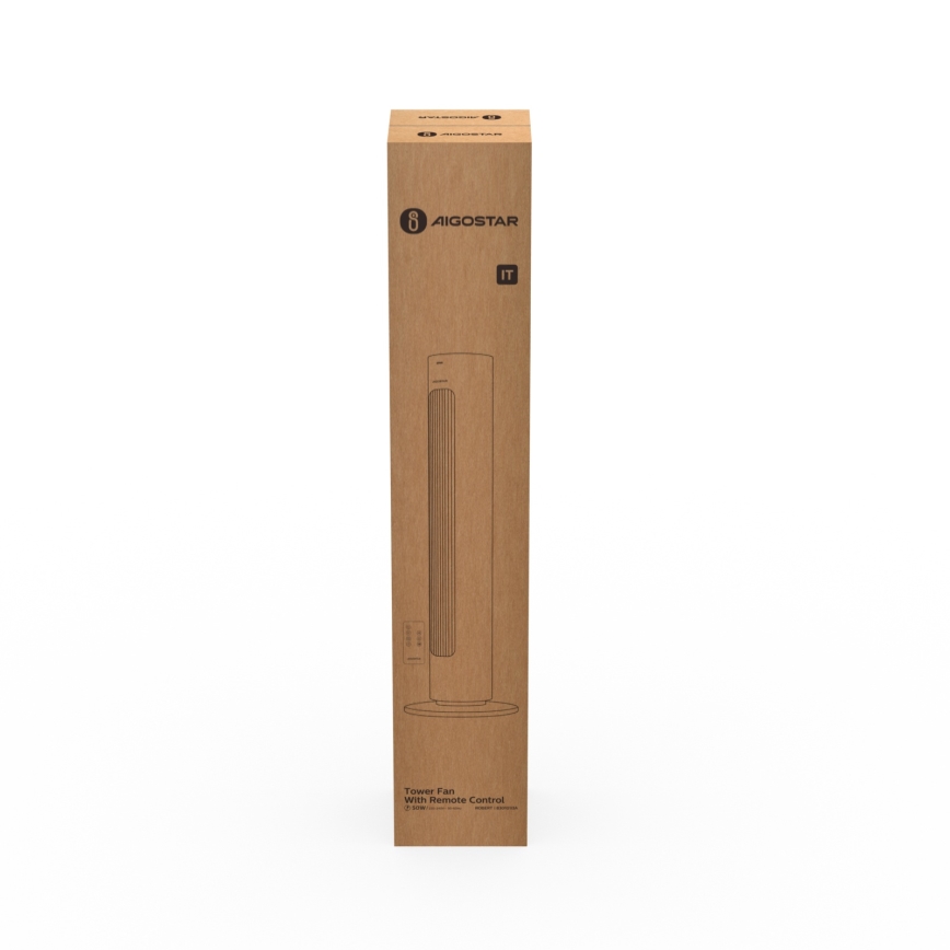 Aigostar - Standventilator 50W/230V Weiß + Fernbedienung