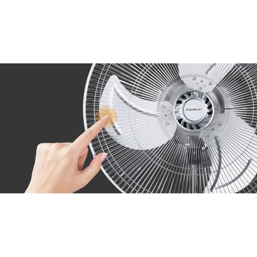 Aigostar - Standventilator 55W/230V glänzendes Chrom/schwarz