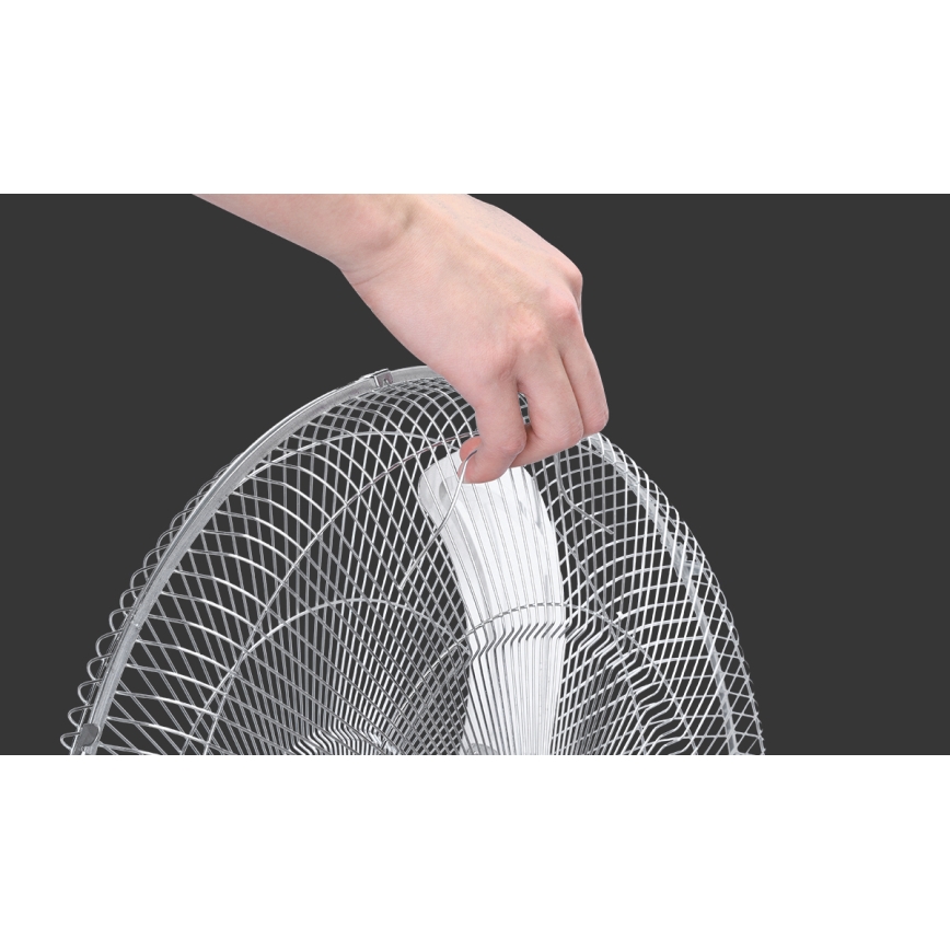 Aigostar - Standventilator 55W/230V glänzendes Chrom/schwarz
