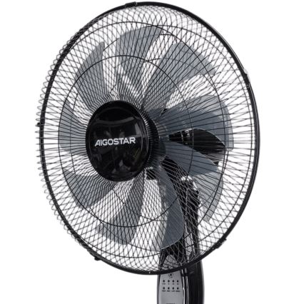 Aigostar - Standventilator 60W/230V 130 cm schwarz + Fernbedienung