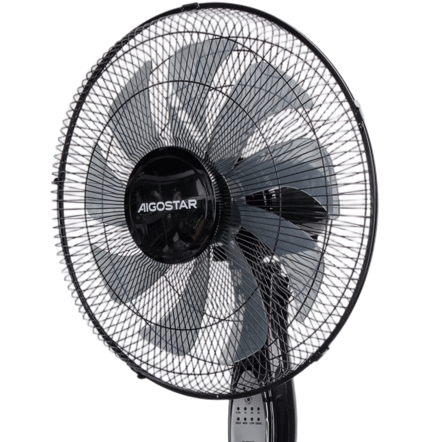 Aigostar - Standventilator 60W/230V 130 cm schwarz + Fernbedienung