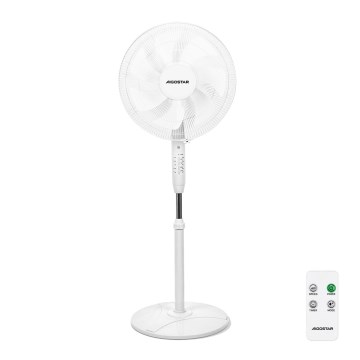Aigostar - Standventilator 60 W / 230 V Ø 42 cm weiß + Fernbedienung