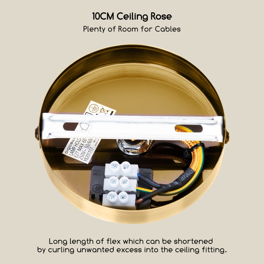 Aigostar - Stromkabel 1xE27/60W/230V gold