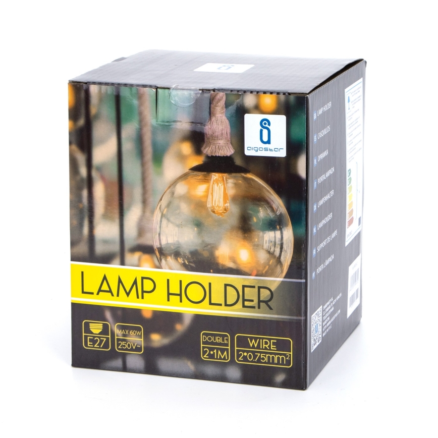 Aigostar - Stromkabel 2xE27/60W/230V