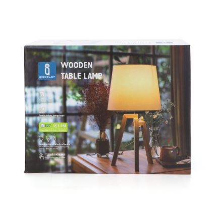 Aigostar - Tischlampe aus Kiefernholz 1xE27/60W/230V