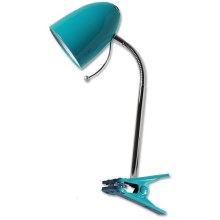 Aigostar -  Tischlampe mit Clip 1xE27/11W/230V blau/Chrom