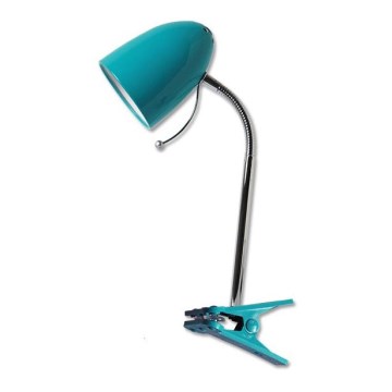 Aigostar - Tischlampe mit Clip 1xE27/11W/230V blau/glänzender Chrom