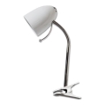 Aigostar - Tischlampe mit Clip 1xE27/11W/230V weiß/glänzender Chrom