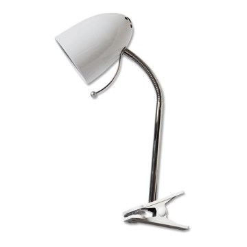 Aigostar - Tischlampe mit Clip 1xE27/11W/230V weiß/glänzender Chrom
