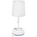 Aigostar - Tischlampe mit Steckdosen und USB-Anschlüssen 1xE27/60W/230V weiß