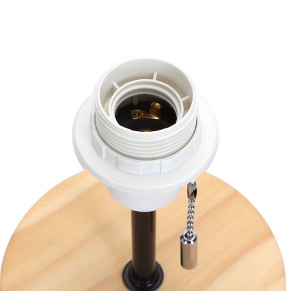 Aigostar - Tischlampe mit USB-Anschluss 1xE27/40W/230V schwarz/creme