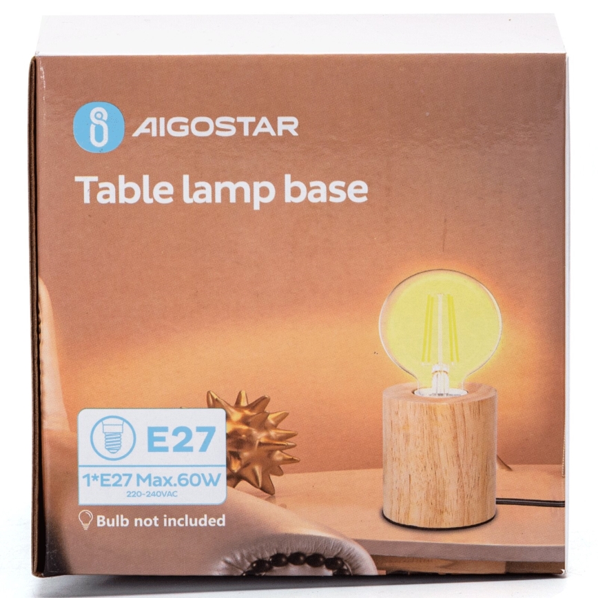 Aigostar - Tischleuchte 1xE27/60W/230V beige