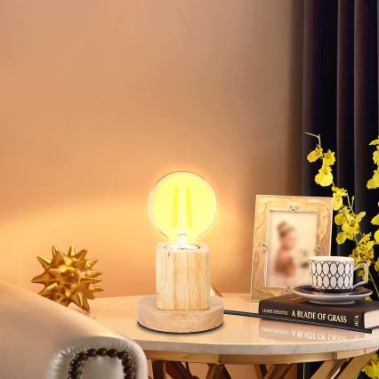 Aigostar - Tischleuchte 1xE27/60W/230V beige